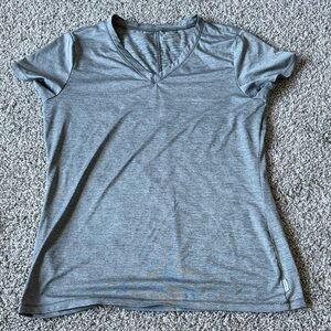 Eddie Bauer Light Gray V-Neck Tee
